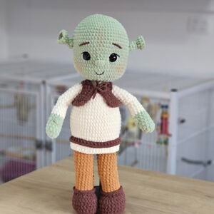 Boneco Shrek 47cm fio Chenille (toque de pelúcia) peça pronta